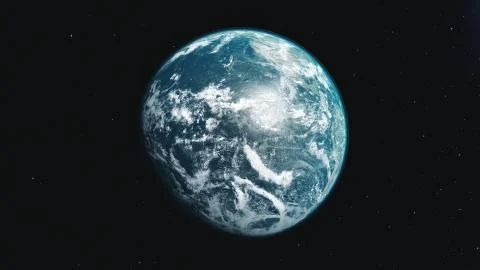 Motion graph blue and white planet Earth orbits around Sun Stock Photos