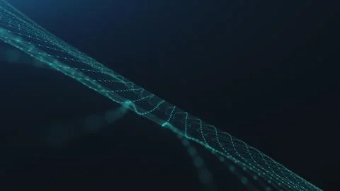 Motion graph blue information units connected into lacy net Illustrazione stock