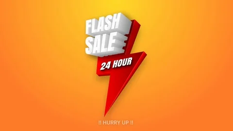 Motion graphic 24 hour Flash Sale, lightning bolt With flashsale Stock Footage 98546508