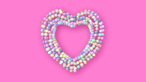 Motion Graphic 3D Multi Color Heart Twisted Seamless Looping Alpha Channel Stock Footage 121780718