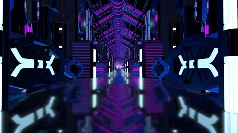 Motion graphic 4K flying into digital technologic tunnel. Stock Footage 144578495