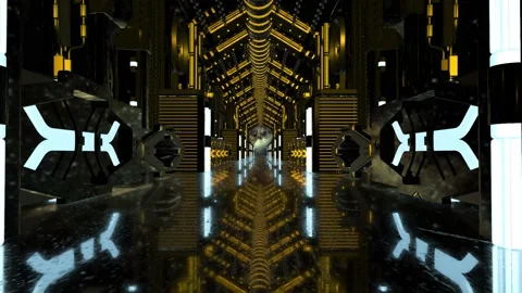 Motion graphic 4K flying into digital technologic tunnel. Stock Footage 144578502