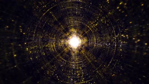 Motion graphic 4K flying into digital technologic tunnel. Stock Footage 145526229