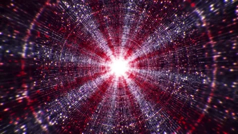 Motion graphic 4K flying into digital technologic tunnel. Stock Footage 145526238