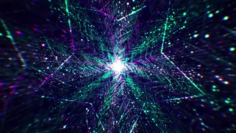 Motion graphic 4K flying into digital technologic tunnel. Stock Footage 145526283