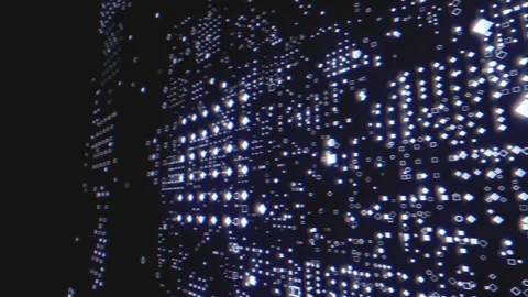 Motion graphic 4K flying into digital technologic tunnel. Abstract digital Stock Footage 202066235