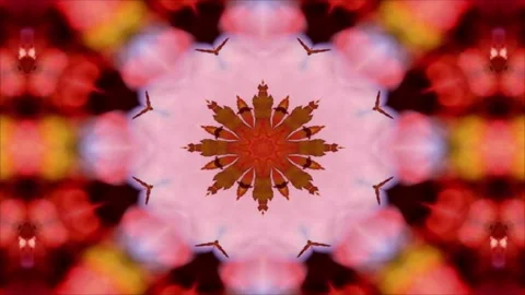 Motion graphic: 4K Seamless loop kaleidoscopic background. geometric kaleida Stock Footage 193870387