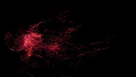 Motion graphic 4K seamless loop of flying into digital technologic tunnel. .. Stock Footage 265395933