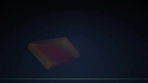 Motion Graphic of Abstract 3d Blocks Rotating on Dark Background with Green.. Stock Footage 343733296