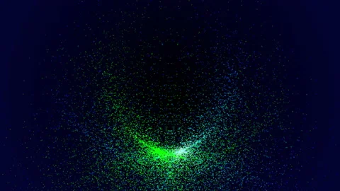 Motion graphic : Abstract sphere with glowing particles. Futuristic technolog Stock Footage 157302863