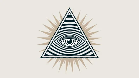 Motion graphic animated. Video of eye in the triangle, pyramid icon. The sign Stock Footage