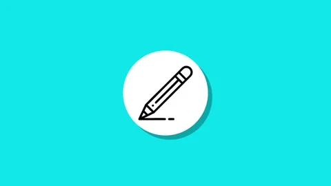 A motion graphic animation of a black pencil icon writing a line in a white.. Stock Footage 327762526