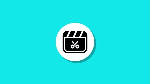 A motion graphic animation of a clapperboard with scissors, symbolizing vid.. Stock Footage 329272479