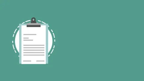 A motion graphic animation of a clipboard with documents expanding and cont.. Stock Footage 333722084