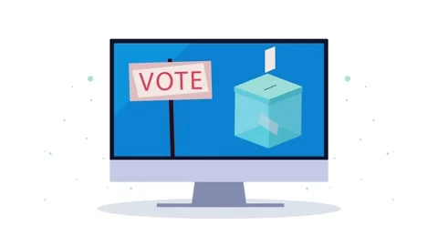 A motion graphic animation of a desktop computer displaying a blue screen w.. Stock-Footage 338315776