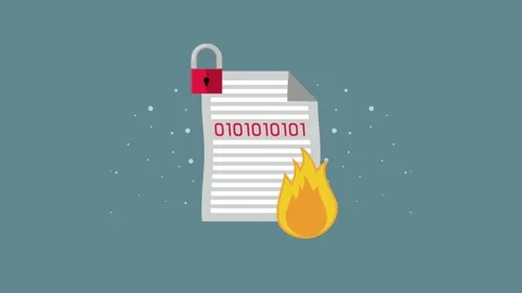 A motion graphic animation of a document with binary code, a red padlock, a.. Vídeos de archivo 339204262