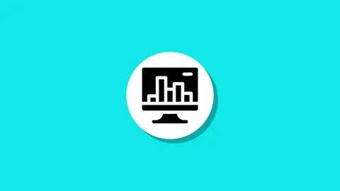 A motion graphic animation of an icon, showing a graph on a computer screen.. Stock Footage 327762473