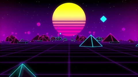Motion Graphic Animation inspired by 80's aesthetics - Synthwave / Retrowave Vidéo 103245669