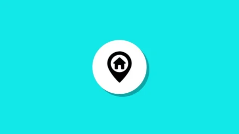 A motion graphic animation of a location pin icon with a house symbol, appe.. Stock Footage 327762391