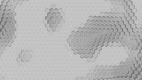 Motion graphic animation. Pulsating hexagon grid effect. Geometric transforming Stock Footage 118325399