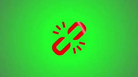 A motion graphic animation of a red broken link icon symbolizing a disconne.. 스톡 동영상 346490793