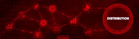 A motion graphic animation of red business icons interconnected on a digita.. Stock Footage 332396024