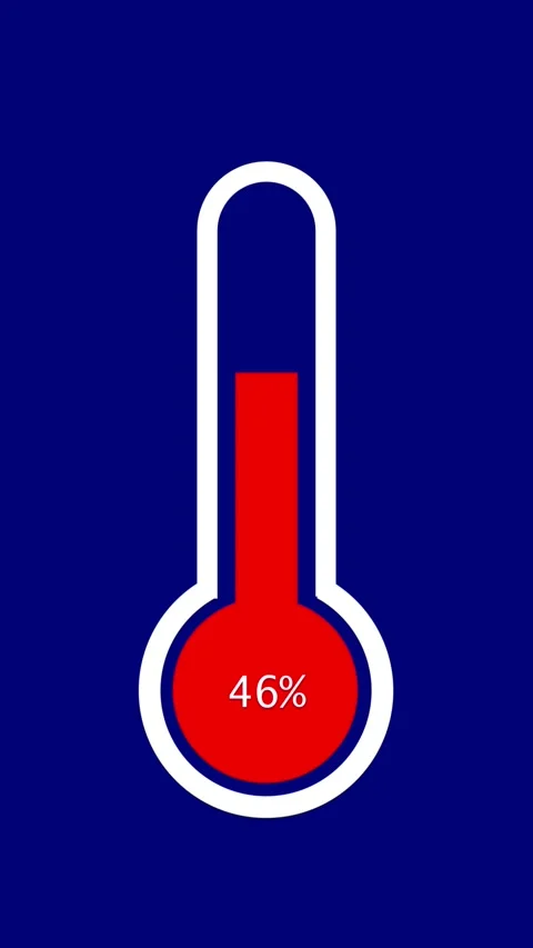 A motion graphic animation of a red liquid filling up a white outlined ther.. Vídeo Stock 338210465