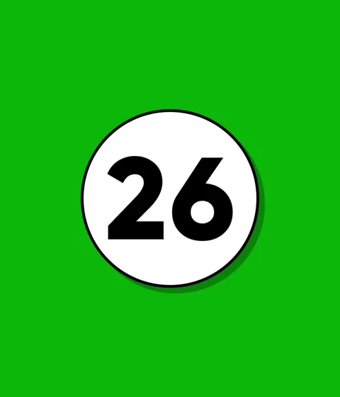 A motion graphic animation reveals number 26, counting up with dynamic effe.. Stock Footage 332396415
