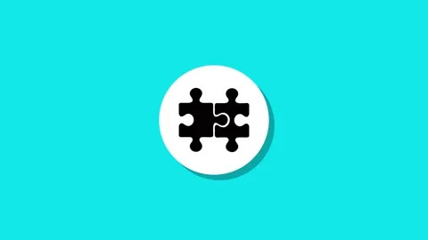 A motion graphic animation of two black jigsaw puzzle pieces interlocking i.. Stock Footage 329272507