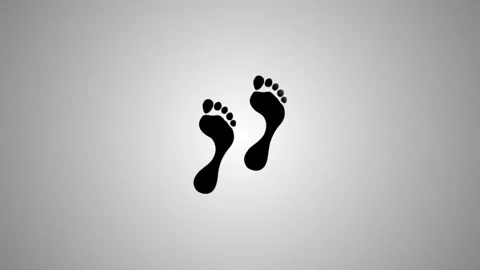A motion graphic animation of two human footprints appearing and then fadin.. Stock-Footage 346491127