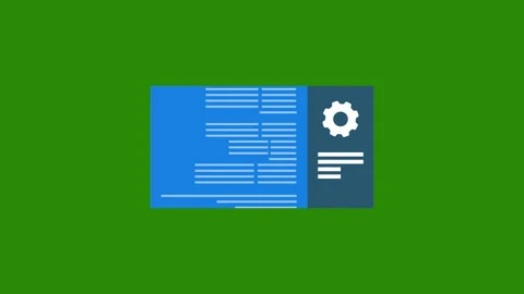 Motion Graphic Animation of Website Coding Icon Isolated on green Background. Stock Footage 256069068