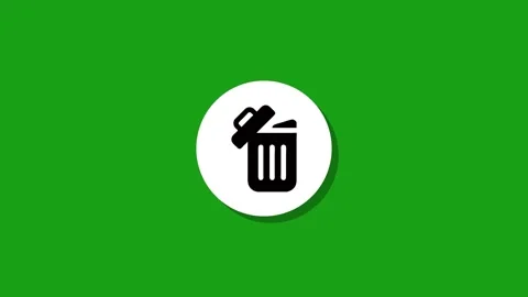 A motion graphic animation of a white circle revealing a black trash can ic.. Stock Footage 327762724