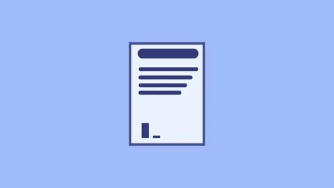A motion graphic animation of a white document with a simple dark outline, .. Stock Footage 332158424