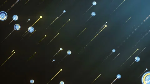 Motion graphic background. Animation flying glittering particles as meteor rain Stock Footage 119892726