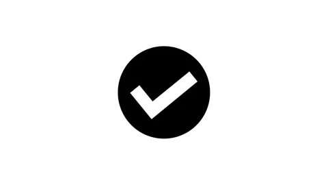 Motion graphic of black check mark icon on white background. Stock Footage 342478430