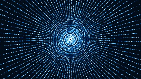Motion graphic of Blue abstract backgrounds digital line rotation with glitter Stock Footage 141897095