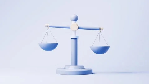 A motion graphic of a blue and white balance scale moving back and forth in.. Stock Footage 332151629