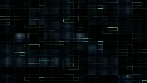 Motion graphic of Blue digital artificial intelligence AI icon and data matrix Stock Footage 252405546