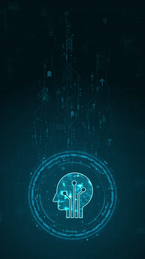 Motion graphic of Blue digital security shield logo and circle futuristic HUD el Stock Footage 313855210