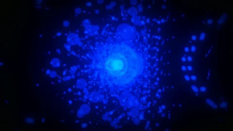 Motion graphic of blue galaxy particle Stock Footage
