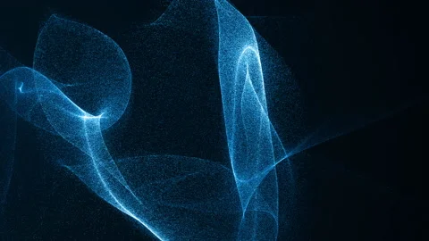 Motion graphic of Blue lighting particle wave levitation abstract background Stock Footage 141109531