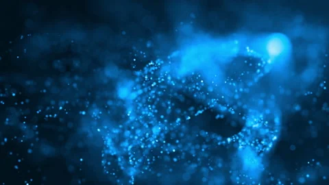 Motion graphic of Blue lighting particle wave levitation abstract background Stock Footage 141901029