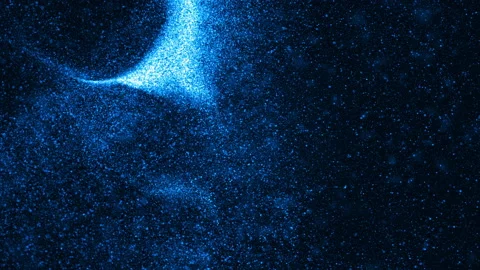 Motion graphic of Blue lighting particle wave levitation abstract background Stock Footage 143753377