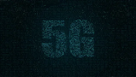 Motion graphic of Blue particle 5G word on particle abstract background Stockbeeldmateriaal 149044559