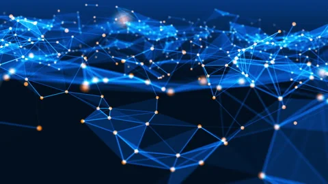 Motion graphic of Blue polygonal abstract background, Camera zoom in Stock Footage 143754332