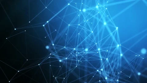 Motion graphic of Blue technology icon network connection abstract background Stock Footage 171013402