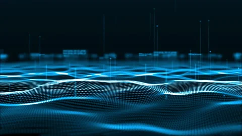 Motion graphic of blue wave glowing technology concept abstract backgrounds Stockbeeldmateriaal 151815278