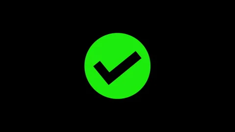 Motion graphic of check mark icon on black background. Vídeo Stock 342424264
