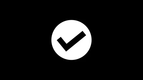 Motion graphic of check mark icon on black background. Stock Footage 342729356