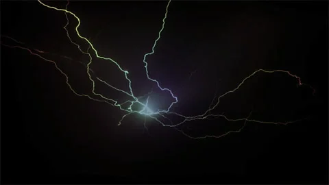 Motion graphic: color effect flash lights, Light  beam. Video stock 283255326